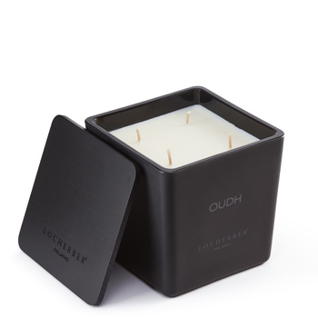 Świeca w czarnym matowym szkle - 1600 g - Locherber Milano | Oudh Skyline